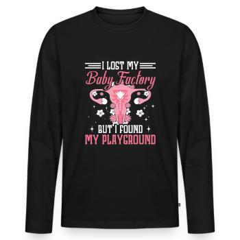 Hystérectomie pour restaurer la - T-shirt manches longues Premium bio Homme - noir - Devant - Nico (187cm)
