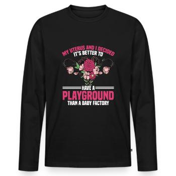 Hystérectomie pour restaurer la - T-shirt manches longues Premium bio Homme - noir - Devant - Nico (187cm)