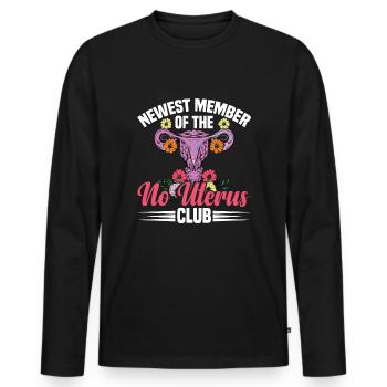 Hystérectomie pour restaurer la - T-shirt manches longues Premium bio Homme - noir - Devant - Nico (187cm)