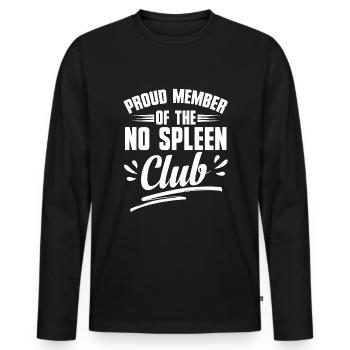 Chirurgie de la rate Survivre à l’ablation de la rate - T-shirt manches longues Premium bio Homme - noir - Devant - Nico (187cm)