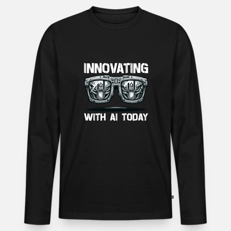 Artificial intelligence, machine learning, data - Men's Premium Organic Long Sleeve Shirt - black
