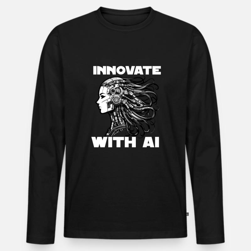 Artificial intelligence, machine learning, data - Men's Premium Organic Long Sleeve Shirt - black