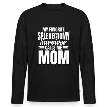 Chirurgie de la rate Survivre à l’ablation de la rate - T-shirt manches longues Premium bio Homme - noir - Devant - Nico (187cm)