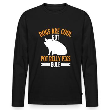 Pot Belly Pig Harness and Leash Pot Belly Pig - Men's Premium Organic Long Sleeve Shirt - black - Front - Nico (187cm)