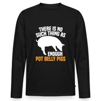 Pot Belly Pig Geschirr Und Leine Pot Belly Pig - Männer Premium Bio Langarmshirt - Schwarz - Vorne - Nico (187cm)