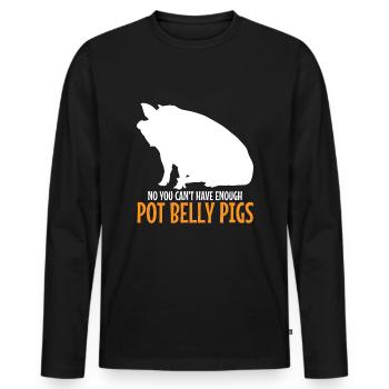 Pot Belly Pig Geschirr Und Leine Pot Belly Pig - Männer Premium Bio Langarmshirt - Schwarz - Vorne - Nico (187cm)