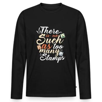 Philately Philatelist Stamp Collecting - Men's Premium Organic Long Sleeve Shirt - black - Front - Nico (187cm)