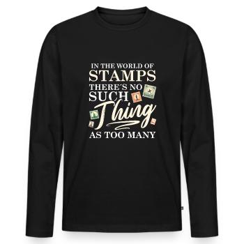 Philately Philatelist Stamp Collecting - Men's Premium Organic Long Sleeve Shirt - black - Front - Nico (187cm)
