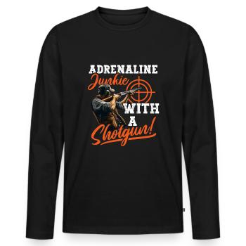 Tontaubenschießen Tontaubenschießen Schießen - Männer Premium Bio Langarmshirt - Schwarz - Vorne - Nico (187cm)