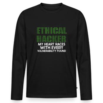 Analyste en piratage éthique Cybersécurité éthique - T-shirt manches longues Premium bio Homme - noir - Devant - Nico (187cm)