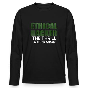 Analyste en piratage éthique Cybersécurité éthique - T-shirt manches longues Premium bio Homme - noir - Devant - Nico (187cm)