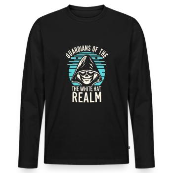 Analyste en piratage éthique Cybersécurité éthique - T-shirt manches longues Premium bio Homme - noir - Devant - Nico (187cm)