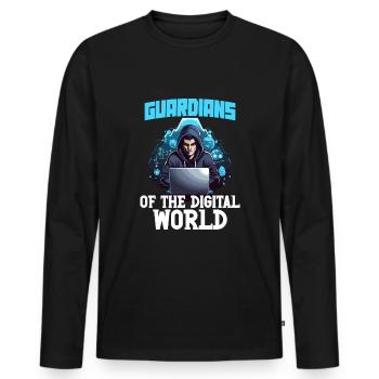Analyste en piratage éthique Cybersécurité éthique - T-shirt manches longues Premium bio Homme - noir - Devant - Nico (187cm)