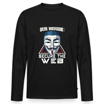 Analyste en piratage éthique Cybersécurité éthique - T-shirt manches longues Premium bio Homme - noir - Devant - Nico (187cm)