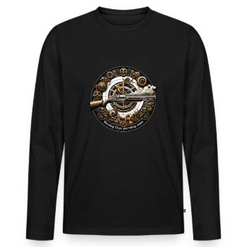 Clay Pigeon Shooting Clay Pigeon Shooting Shooting - Men's Premium Organic Long Sleeve Shirt - black - Front - Nico (187cm)
