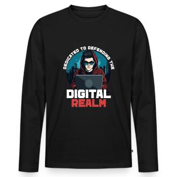 Analyste en piratage éthique Cybersécurité éthique - T-shirt manches longues Premium bio Homme - noir - Devant - Nico (187cm)