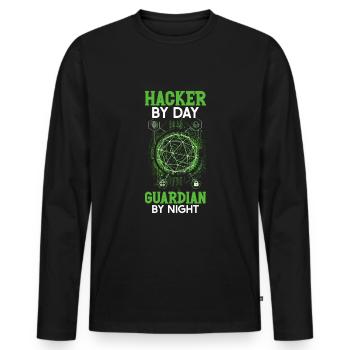 Analyste en piratage éthique Cybersécurité éthique - T-shirt manches longues Premium bio Homme - noir - Devant - Nico (187cm)