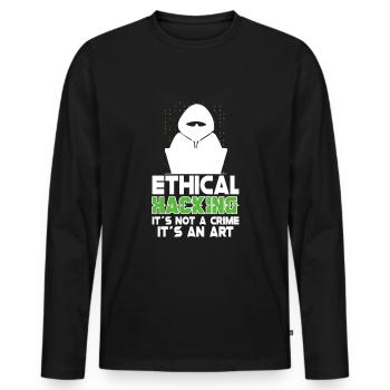 Analyste en piratage éthique Cybersécurité éthique - T-shirt manches longues Premium bio Homme - noir - Devant - Nico (187cm)