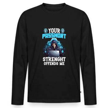 Analyste en piratage éthique Cybersécurité éthique - T-shirt manches longues Premium bio Homme - noir - Devant - Nico (187cm)