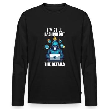 Analyste en piratage éthique Cybersécurité éthique - T-shirt manches longues Premium bio Homme - noir - Devant - Nico (187cm)