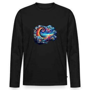 Philately Philatelist Stamp Collecting - Men's Premium Organic Long Sleeve Shirt - black - Front - Nico (187cm)