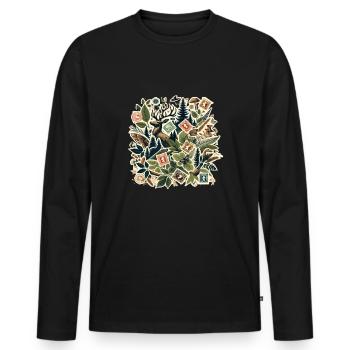 Philately Philatelist Stamp Collecting - Men's Premium Organic Long Sleeve Shirt - black - Front - Nico (187cm)