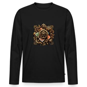 Philatélie Philatéliste philatéliste philatélique - T-shirt manches longues Premium bio Homme - noir - Devant - Nico (187cm)