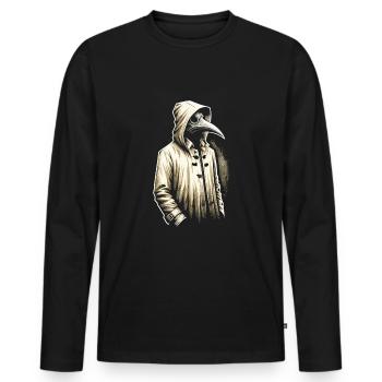 Spooky Halloween Horror Plague Doctor - Men's Premium Organic Long Sleeve Shirt - black - Front - Nico (187cm)