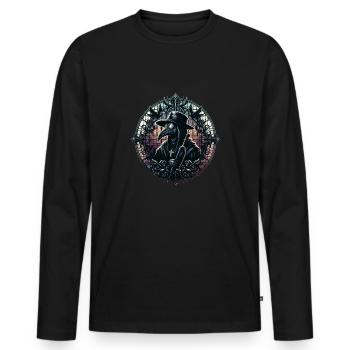 Gruseliger Halloween-horror-seuchendoktor - Männer Premium Bio Langarmshirt - Schwarz - Vorne - Nico (187cm)