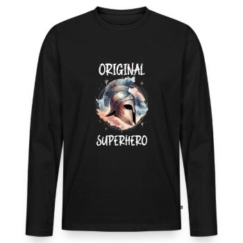 Jules César Histoire romaine Empire romain - T-shirt manches longues Premium bio Homme - noir - Devant - Nico (187cm)