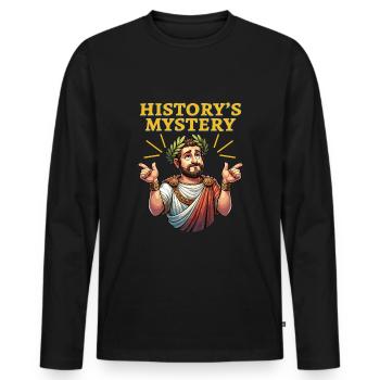Jules César Histoire romaine Empire romain - T-shirt manches longues Premium bio Homme - noir - Devant - Nico (187cm)