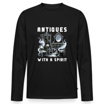Paranormal Investigator Ghost Halloween Evp Haunte - Men's Premium Organic Long Sleeve Shirt - black - Front - Nico (187cm)