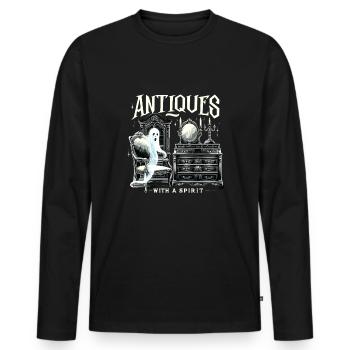 Paranormal Investigator Ghost Halloween Evp Haunte - Men's Premium Organic Long Sleeve Shirt - black - Front - Nico (187cm)