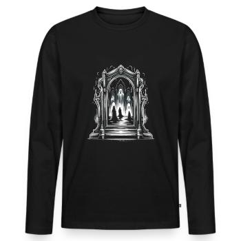 Enquêteur paranormal Fantôme Halloween Evp Haunte - T-shirt manches longues Premium bio Homme - noir - Devant - Nico (187cm)