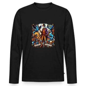 Paranormal Investigator Ghost Halloween Evp Haunte - Men's Premium Organic Long Sleeve Shirt - black - Front - Nico (187cm)