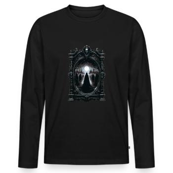 Paranormal Investigator Ghost Halloween Evp Haunte - Men's Premium Organic Long Sleeve Shirt - black - Front - Nico (187cm)