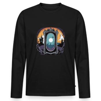 Enquêteur paranormal Fantôme Halloween Evp Haunte - T-shirt manches longues Premium bio Homme - noir - Devant - Nico (187cm)