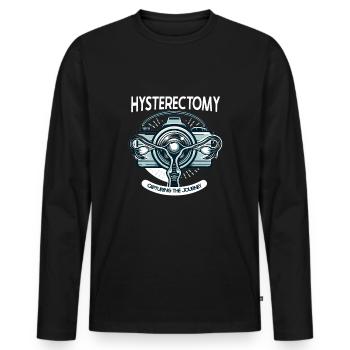 Hystérectomie pour restaurer la - T-shirt manches longues Premium bio Homme - noir - Devant - Nico (187cm)