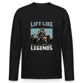 Jules César Histoire romaine Empire romain - T-shirt manches longues Premium bio Homme - noir - Devant - Nico (187cm)