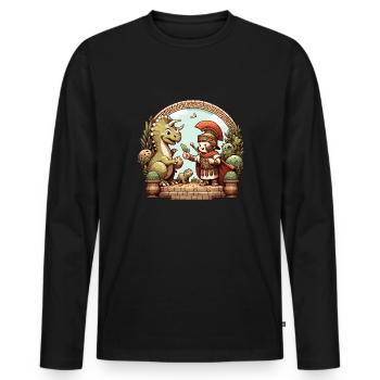 Jules César Histoire romaine Empire romain - T-shirt manches longues Premium bio Homme - noir - Devant - Nico (187cm)