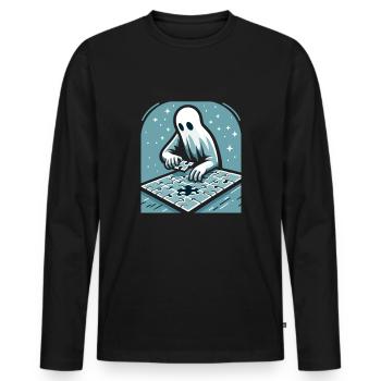 Puzzle Lover Jigzaw Puzzle Board Game Puzzler - Men's Premium Organic Long Sleeve Shirt - black - Front - Nico (187cm)