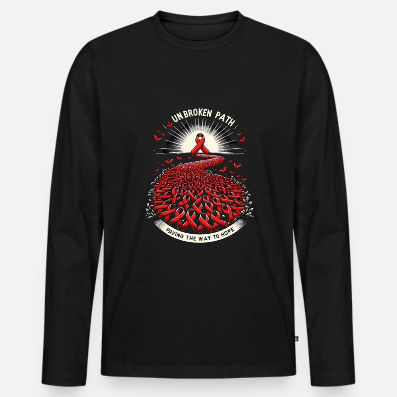 Schlaganfall-überlebende Schlaganfall-bewusstsein - Männer Premium Bio Langarmshirt - Schwarz