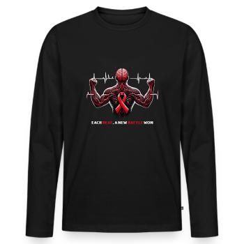 Schlaganfall-überlebende Schlaganfall-bewusstsein - Männer Premium Bio Langarmshirt - Schwarz - Vorne - Nico (187cm)