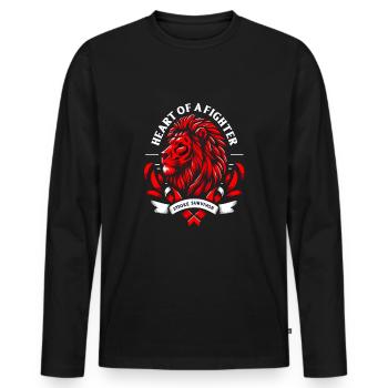 Schlaganfall-überlebende Schlaganfall-bewusstsein - Männer Premium Bio Langarmshirt - Schwarz - Vorne - Nico (187cm)