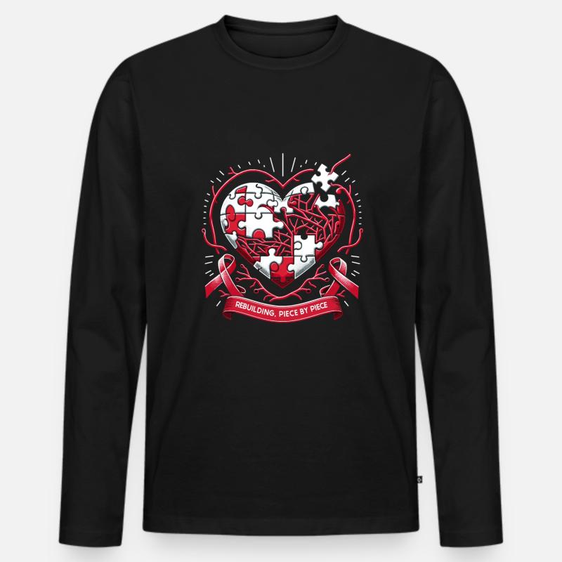 Schlaganfall-überlebende Schlaganfall-bewusstsein - Männer Premium Bio Langarmshirt - Schwarz