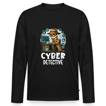 Analyste en piratage éthique Cybersécurité éthique - T-shirt manches longues Premium bio Homme - noir - Devant - Nico (187cm)