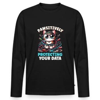 Analyste en piratage éthique Cybersécurité éthique - T-shirt manches longues Premium bio Homme - noir - Devant - Nico (187cm)