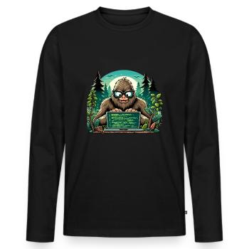 Analyste en piratage éthique Cybersécurité éthique - T-shirt manches longues Premium bio Homme - noir - Devant - Nico (187cm)