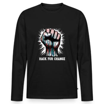 Analyste en piratage éthique Cybersécurité éthique - T-shirt manches longues Premium bio Homme - noir - Devant - Nico (187cm)