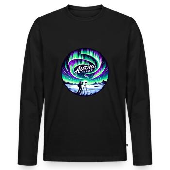 Aurora Aurora Tracker Alaska Wilderness - Men's Premium Organic Long Sleeve Shirt - black - Front - Nico (187cm)